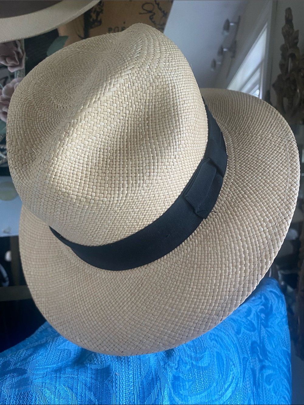 J.Petterman Classic Men's Panama-Style Straw Hat with Black Band